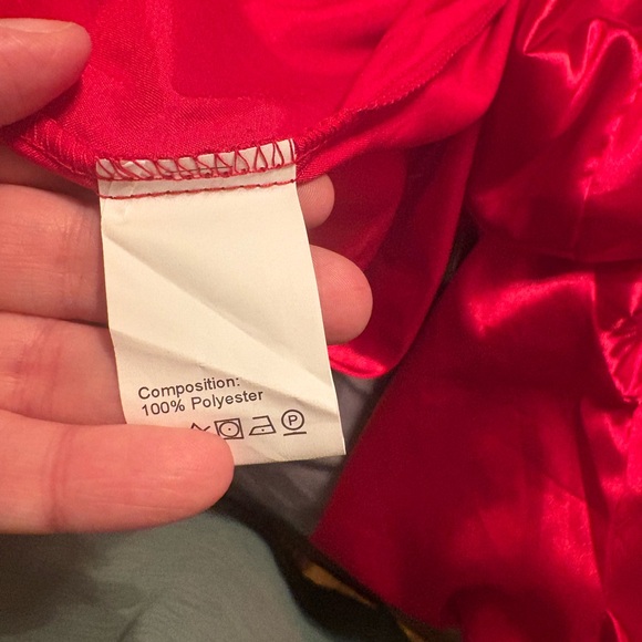 Red Floor Length Slip and Robe XL - Picture 6 of 9